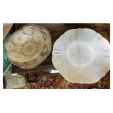 VINTAGE PRESSED GLASS BOWLS, OPALESCENT GLASS