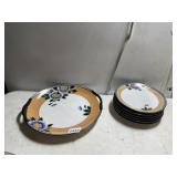 NORITAKE HAND PAINTED PLATES, SERVING PLATE AND