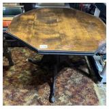 WOOD OCTAGONAL OCCASIONAL TABLE W/ ORNATE CARVED