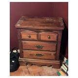 PAIR OF MATCHING WOOD NIGHTSTAND - 4 DRAWERS,