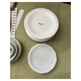 CORNING PYROCERAM PLATES, TEXTURED RIM, GEOMETRIC