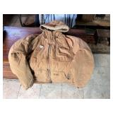 DICKIES INSULATED HOODED WORK JACKET - TAN, 2XL,
