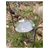 IRIDESCENT GLASS & METAL GARDEN DECOR.
