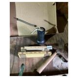 VINTAGE HAND TOOLS - OIL CAN, FOLDING RULERS,