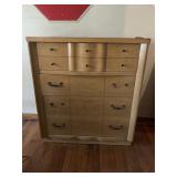 VINTAGE WOOD DRESSER - MULTI-DRAWER CHEST, CURVED