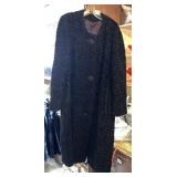 LUSTRELAN BY HALLDON BLACK FAUX FUR COAT.