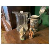 GERMAN STONEWARE STEIN W/ PEWTER LID, EAGLE