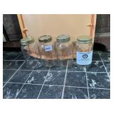 MASON JARS - SET OF 4, APPROX QT SIZE, METAL