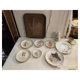 SCHUMANN ARZBERG & AVON PLATES, METAL TRAY,