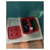 ASSORTED LEGOS IN STORAGE CONTAINERS, SPORTS