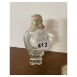 GLASS SANTA CLAUS FIGURAL BOTTLE.