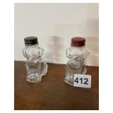 GLASS DOG SALT AND PEPPER SHAKERS