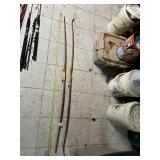 PAIR OF WOODEN ARCHERY BOWS - ONE MARKED BEAR