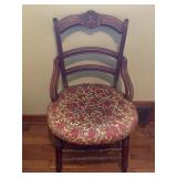 WOODEN DINING CHAIR - LADDER BACK W/ CURVED CREST