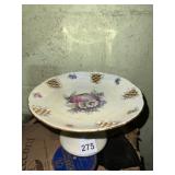 VINTAGE LUSTREWARE PORCELAIN PEDESTAL DISH W/