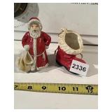 GOEBEL PORCELAIN SANTA FIGURINE AND STOCKING