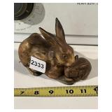 GOEBEL PORCELAIN RABBIT AND BABY BUNNY FIGURINE