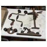 VINTAGE HAND AUGERS AND BRACES - ASSORTED