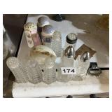 CERAMIC & PRESSED GLASS SHAKERS, VINTAGE NIPPON,