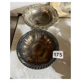 ONEIDA SILVERPLATE FOOTED DISHES, ORNATE GRAPE