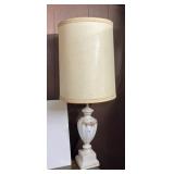 VINTAGE CERAMIC TABLE LAMP W/ FLORAL APPLIQUES,