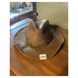 RODEO DR. BY STETSON LEATHER COWBOY HAT, SIZE L,