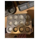 ASSORTED BAKING PANS - 12-CUP MUFFIN TIN, LOAF