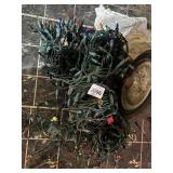 VINTAGE CHRISTMAS LIGHT STRINGS - GREEN WIRE,