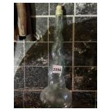 VINTAGE GLASS TWISTED NECK TALL WINE BOTTLE