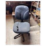 BLUE FABRIC OFFICE CHAIR - PNEUMATIC ADJUSTABLE