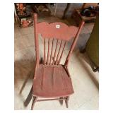 CHILD SIZE VINTAGE SPINDLE ROCKING CHAIR - RED