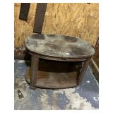 OVAL SIDE TABLE - WOOD W/ OPEN SHELF, PARQUET