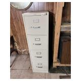 4-DRAWER VERTICAL FILE CABINET, CREAM FINISH, NO