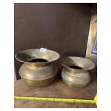 PAIR BRASS SPITTOON / CUSPIDORS - MADE IN