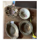 VINTAGE METAL & PORCELAIN TABLEWARE - ASSORTED