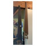 2 VINTAGE HAND SAWS, 45"