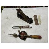 VINTAGE WOODWORKING HAND TOOLS - HAND DRILL, HAND