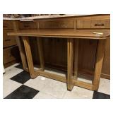 MID-CENTURY MODERN WOOD CONSOLE TABLE, 49"L X