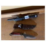 HAND MADE KNIFE WITH WOOD HANDLE AND SHEETH,