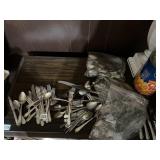 ASSORTED SILVER-TONE FLATWARE, MIXED PATTERNS.