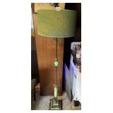MCM URANIUM GLASS CENTER AND BASE FLOOR LAMP