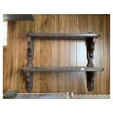 WOODEN WALL SHELF - TWO-TIER