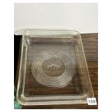 RECTANGULAR GLASS BAKING DISH, RIBBED SIDES,