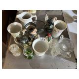 ASSORTED VINTAGE FIGURAL CERAMIC PITCHERS,