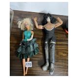 MATTEL BARBIE DOLL W/ GREEN SPARKLE DRESS, MEGO