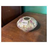 HAND-PAINTED PORCELAIN HAIR RECEIVER- PINK ROSES,