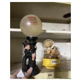 NOVELTY FIGURAL BAR LIGHT, WOODEN FOLK ART