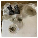 GLASS SERVING PIECES, FIGURINES