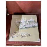 GLASS 3-IN-1 GAME SET, CHESS, CHECKERS,