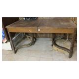 VINTAGE WOOD DINING TABLE W/ LEAVES, EXTENDS,